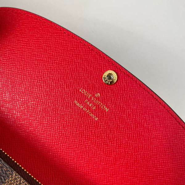 LV N63544 Emilie Wallet Brown Red Monogram Canvas 221666