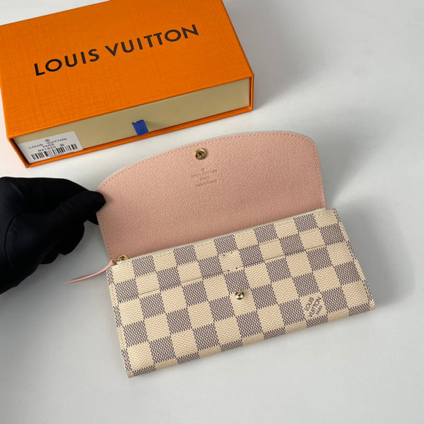 Portafoglio LV N41625 Emilie in tela monogrammata rosa balletto bianco 221667