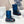 CD Platform Snow Boots Dark Blue Cowhide Nylon Fabric 539653
