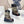 CD Platform Snow Boots Black Beige Cowhide Nylon Fabric 539655