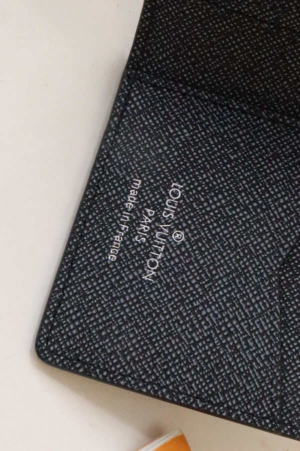 LV Logo Pocket Organiser Black Blue Monogram Canvas 182772