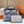 HM Pegase Pop Herbag Zip 31 White Blue Canvas Black Cowhide Leather