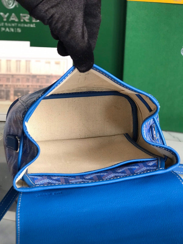 ZAINO ALPIN MINI 21 IN PELLE DI AGNELLO BLU ZAFFIRO E TELA GOYARDINE