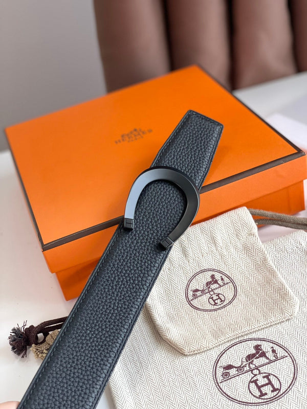 FIBBIA PER CINTURA LUCK E CINTURINO REVERSIBILE IN PELLE NERA 38 MM FERRAMENTA NERA