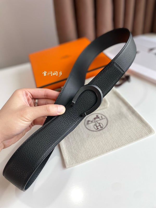 FIBBIA PER CINTURA LUCK E CINTURINO REVERSIBILE IN PELLE NERA 38 MM FERRAMENTA NERA
