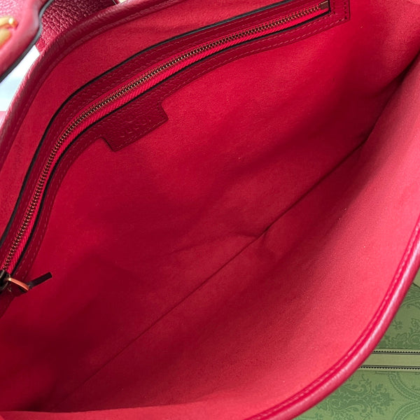 BORSA A TRACOLLA MEDIA 39 IN PELLE DI VITELLO ROSSA E FERRAMENTA ORO