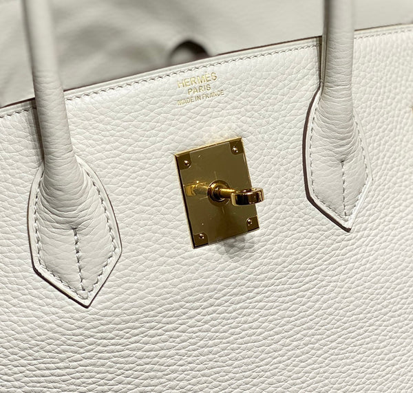 HM BIRKIN 35CM PELLE TOGO BIANCA FERRAMENTA ORO