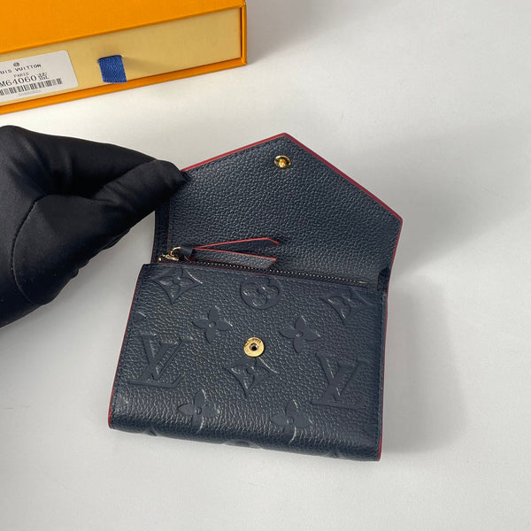 Portafoglio LV M64060 Victorine Blu Rosso Monogram Empreinte Pelle 221683