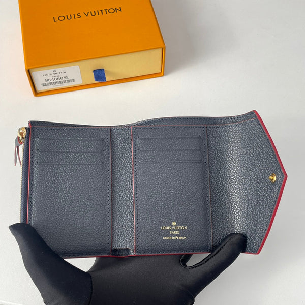 Portafoglio LV M64060 Victorine Blu Rosso Monogram Empreinte Pelle 221683