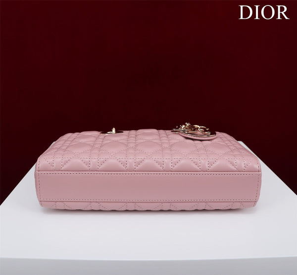 medium lady d-joy 26 antique pink lambskin