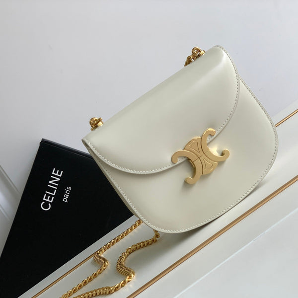 teen besace triomphe 18.5 vitello bianco con catena