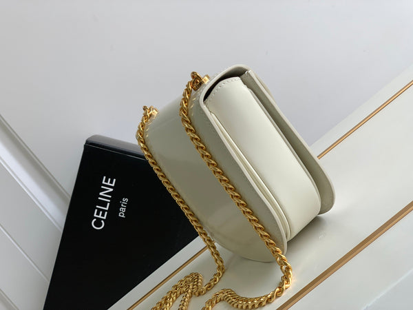 teen besace triomphe 18.5 vitello bianco con catena