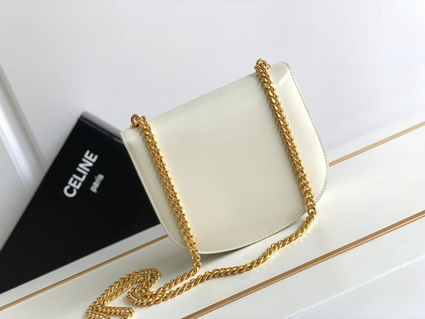 teen besace triomphe 18.5 vitello bianco con catena