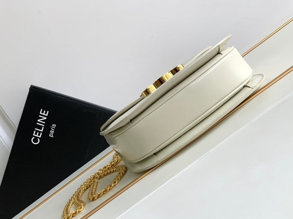 teen besace triomphe 18.5 vitello bianco con catena