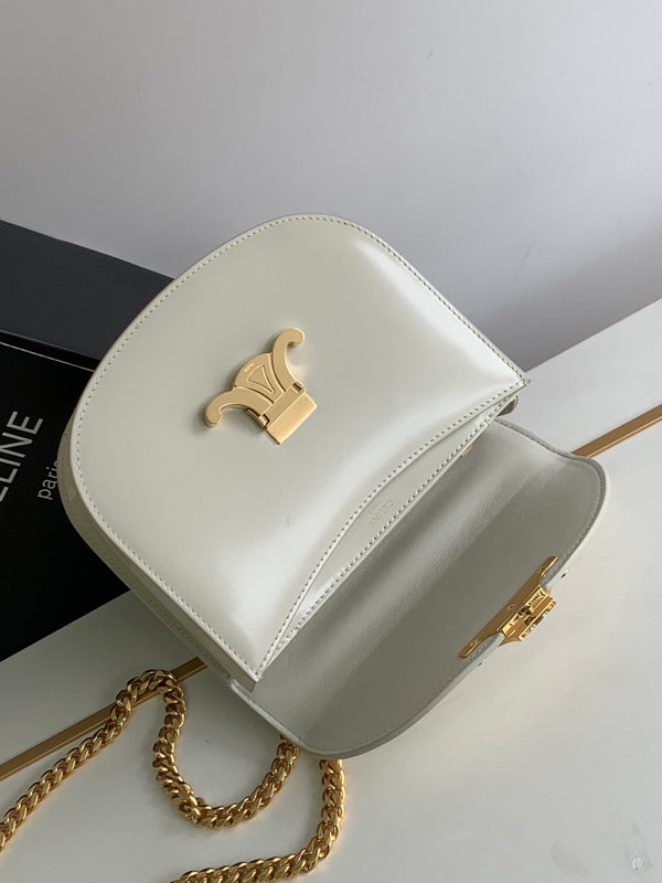 teen besace triomphe 18.5 vitello bianco con catena
