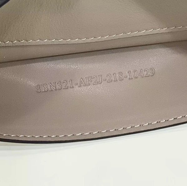 FENDI PEEKABOO 33 BAG IN KHAKI CALFSKIN WITH STRAP GOLD HARDWARE