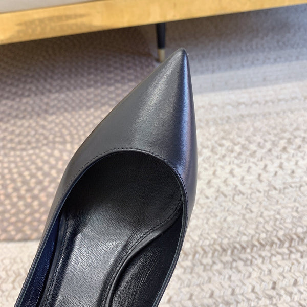 DÉCOLLETÉ SLINGBACK CON TACCO NERO OPYUM IN PELLE DI AGNELLO LISCIA NERA