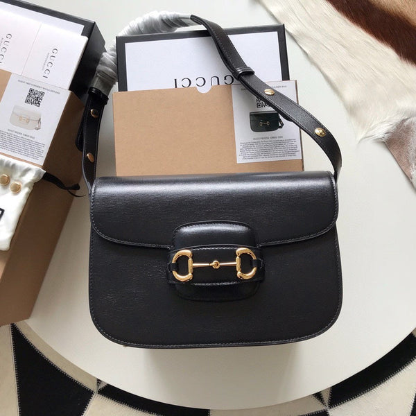 BORSA MINI GG HORSEBIT 1955 25 IN PELLE DI VITELLO NERA