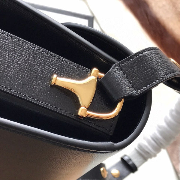 BORSA MINI GG HORSEBIT 1955 25 IN PELLE DI VITELLO NERA