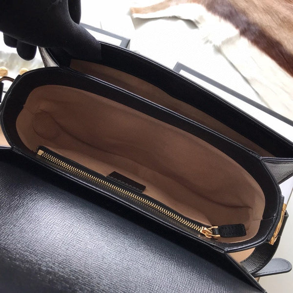 BORSA MINI GG HORSEBIT 1955 25 IN PELLE DI VITELLO NERA