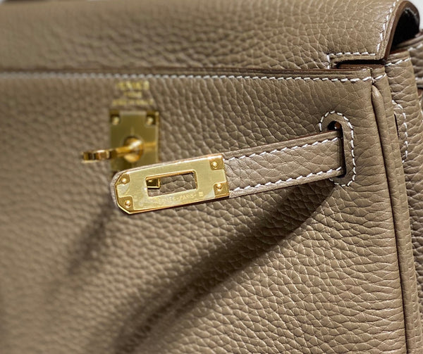 HM Mini Kelly 20cm Elephant Gray Togo Leather Gold Hardware