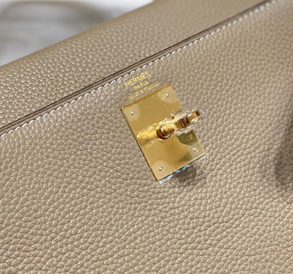 HM KELLY 28CM MARRONE TOGO ORO HARDWARE
