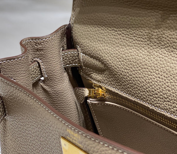 HM KELLY 28CM MARRONE TOGO ORO HARDWARE