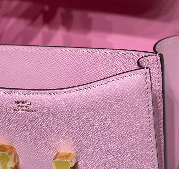 constance 24 pink epsom leather gold hardware