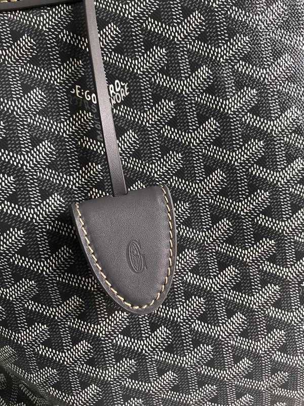BORSA BELLECHASSE BIAUDE PM 36 IN TELA GOYARDINE GRIGIA E RIFINITURE IN PELLE DI VITELLO