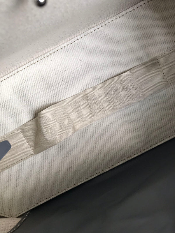 BORSA BELLECHASSE BIAUDE PM 36 IN TELA GOYARDINE GRIGIA E RIFINITURE IN PELLE DI VITELLO