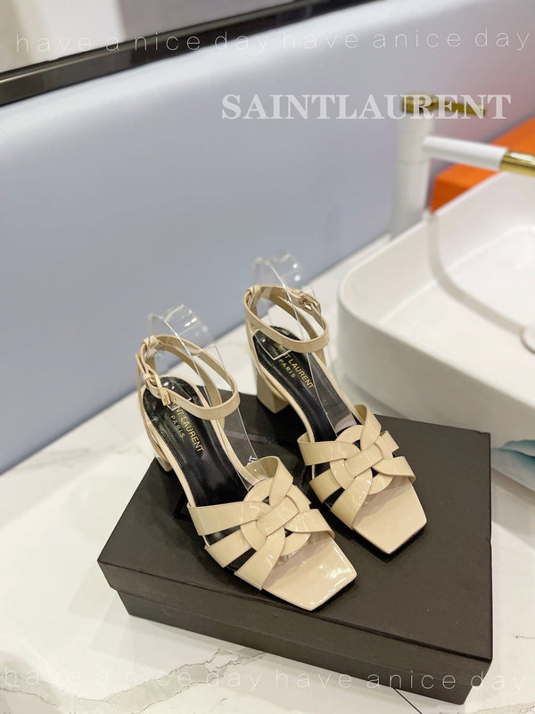 SANDALO SL TRIBUTE IN PELLE DI VITELLO GIALLO PASTELLO LUCIDO