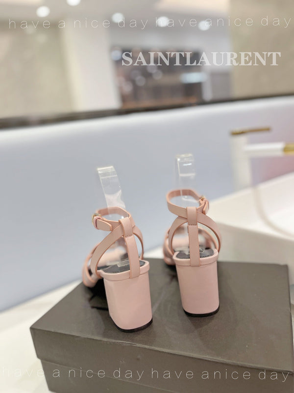 SL TRIBUTE SANDAL PASTEL PINK CALFSKIN
