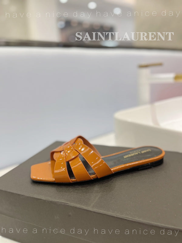 SL TRIBUTE SLIPPERS IN PELLE DI VITELLO RAME LUCIDO