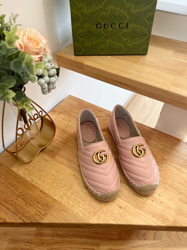 GG 26ss Mocassin Paille Rose Clair Peau de Mouton 692195
