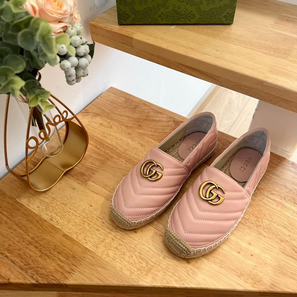 GG 26ss Mocassin Paille Rose Clair Peau de Mouton 692195