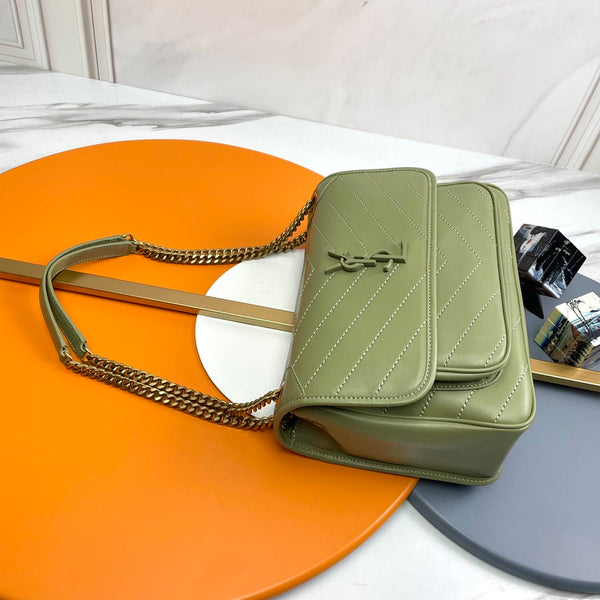 Sac bandoulière Niki Baby 28 cm en peau de mouton vert