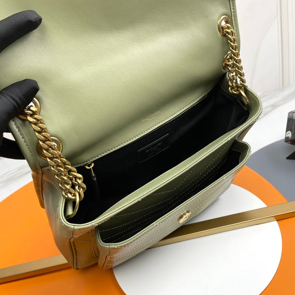Sac bandoulière Niki Baby 28 cm en peau de mouton vert