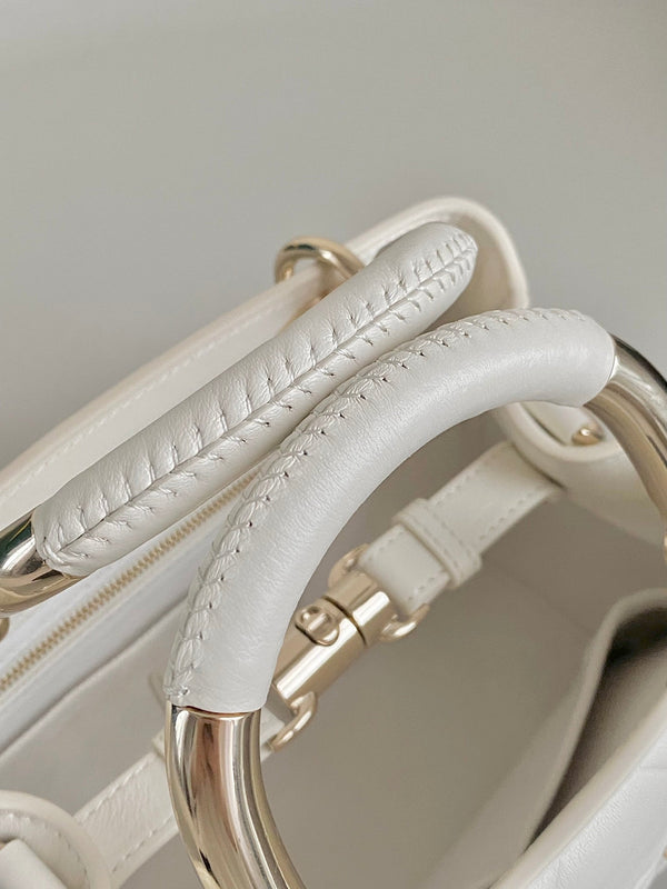 BORSA A MANO LADY 25 IN PELLE DI VITELLO BIANCA