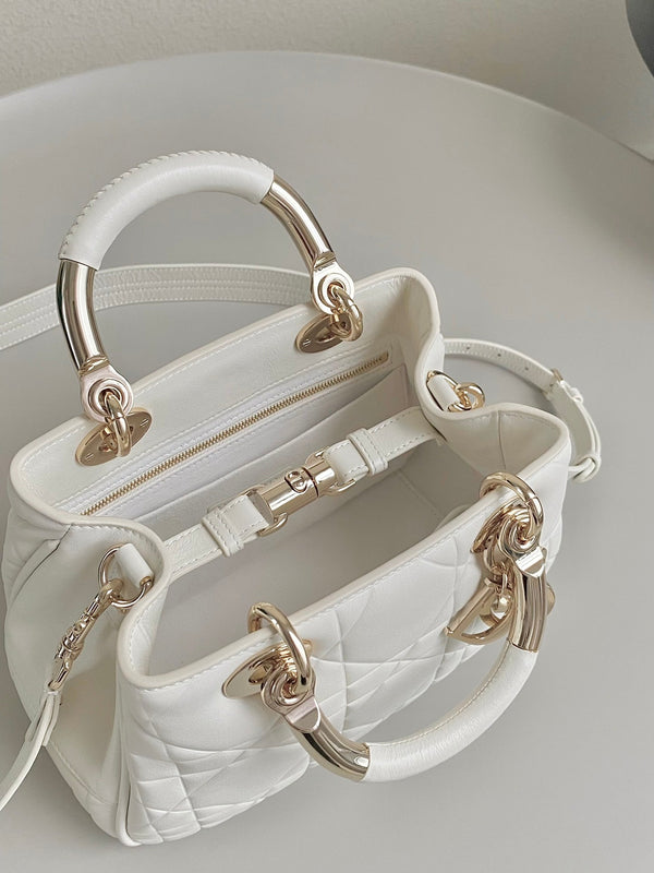 BORSA A MANO LADY 25 IN PELLE DI VITELLO BIANCA