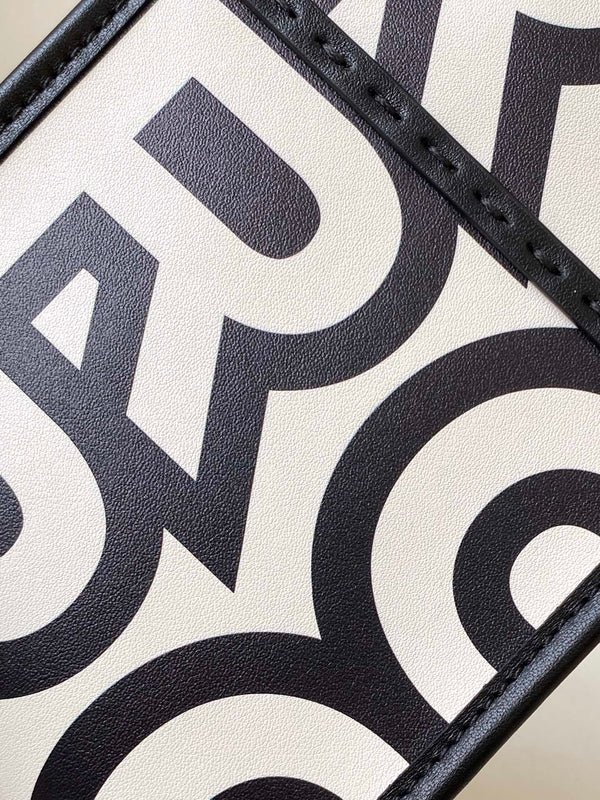 BORSA SHOPPER MINI SUNSHINE 18 IN PELLE DI VITELLO LISCIA BIANCO MIX NERO