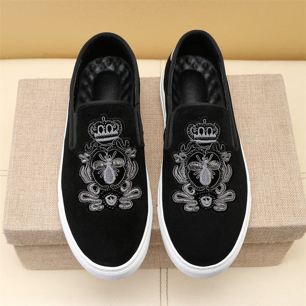 GG Men's Slip-on Loafers Black Suede 545715