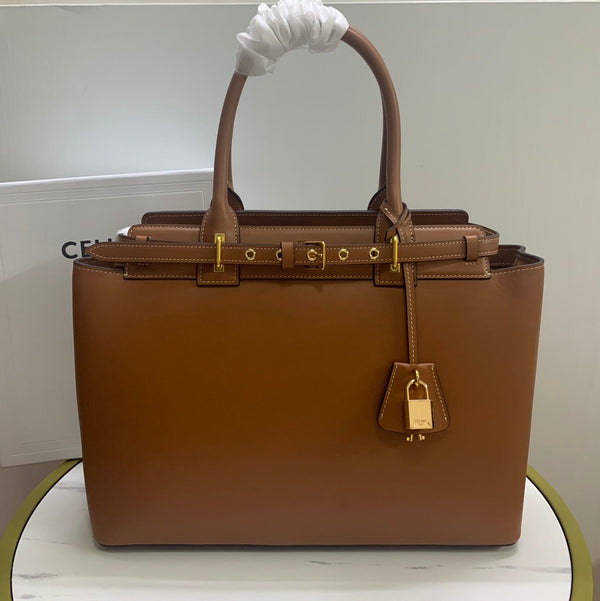 BORSA CONTI 36 IN VITELLO MARRONE BRONZO FERRAMENTA ORO