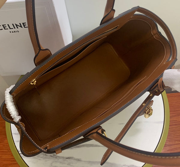 BORSA CONTI 36 IN VITELLO MARRONE BRONZO FERRAMENTA ORO