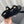 CC 26s Sandals Black Suede Pearl Camellia Embellishment