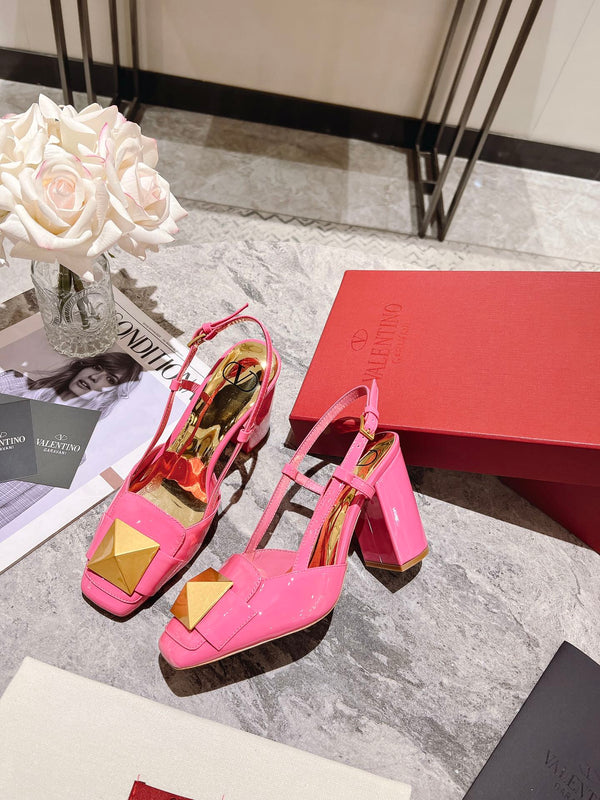 Valentino 25 Slingback High Heels in pelle verniciata