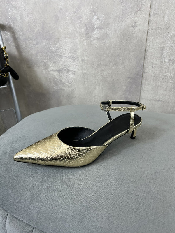 cl gattino con cinturino 45 pelle di vitello metallizzata stampata lucertola oro