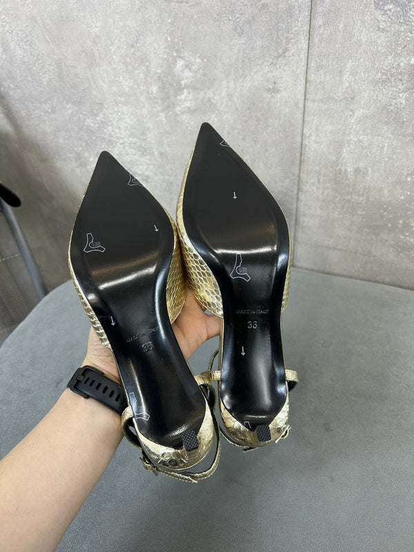 cl gattino con cinturino 45 pelle di vitello metallizzata stampata lucertola oro
