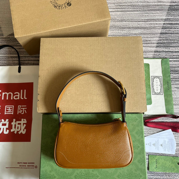 BORSA A TRACOLLA APHRODITE MINI 21 IN PELLE DI VITELLO MARRONE CARAMELLO