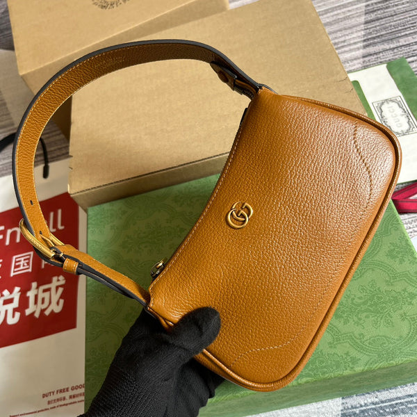 BORSA A TRACOLLA APHRODITE MINI 21 IN PELLE DI VITELLO MARRONE CARAMELLO