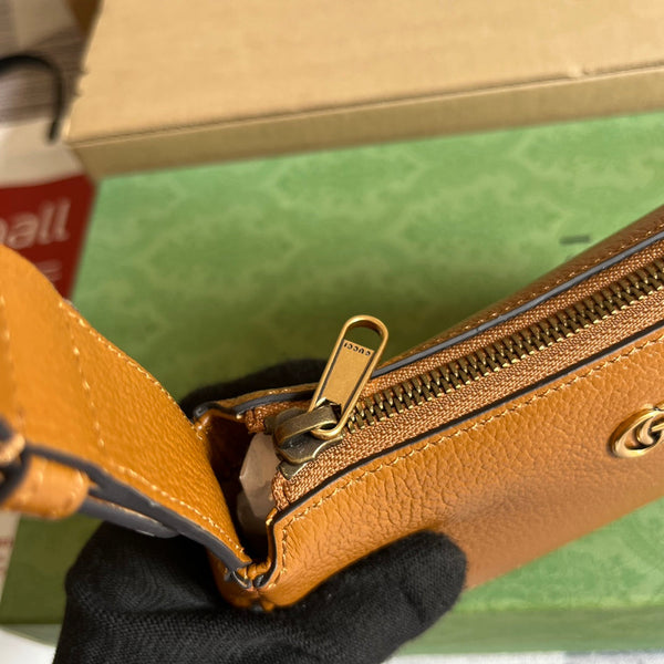 BORSA A TRACOLLA APHRODITE MINI 21 IN PELLE DI VITELLO MARRONE CARAMELLO